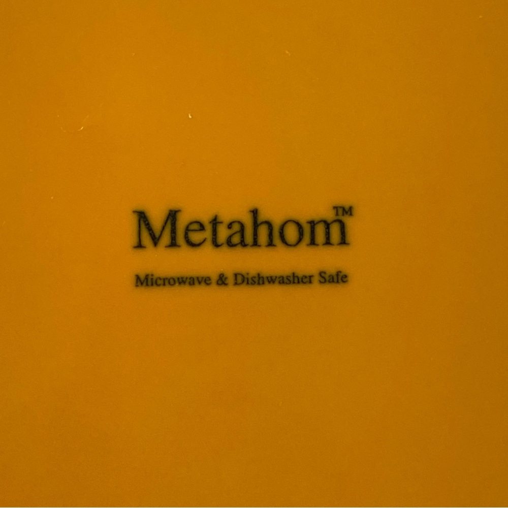 Metahom Serving Bowl Ceramic 8.75” Blue Yellow Honeycomb Bottom Floral Print - Picture 12 of 16